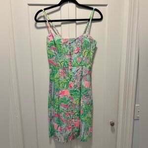 Lilly Pulitzer Pink and Green Tropical Dress